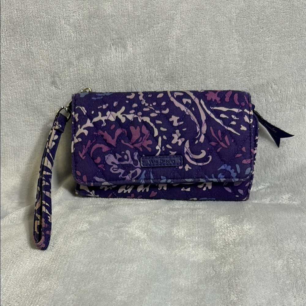 Vera Bradley Purple And Pink Floral Wristlet